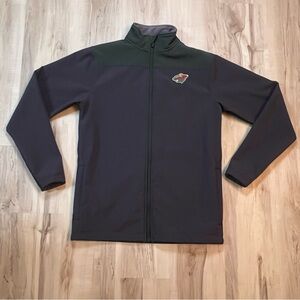 NHL MN WILD Full Zip Jacket Gray Green Hockey Minnesota Men's Small Like New